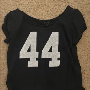 PacSun Navy Crop Top with White '44' Graphic